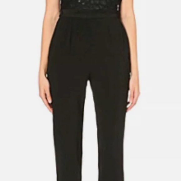 REISS Amorie Lace Black Jumpsuit Size 6 - Picture 4 of 6